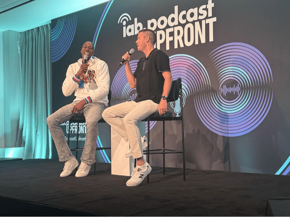 Hall of Famer Dwight Howard on a panel at the IAB podcast upfront.