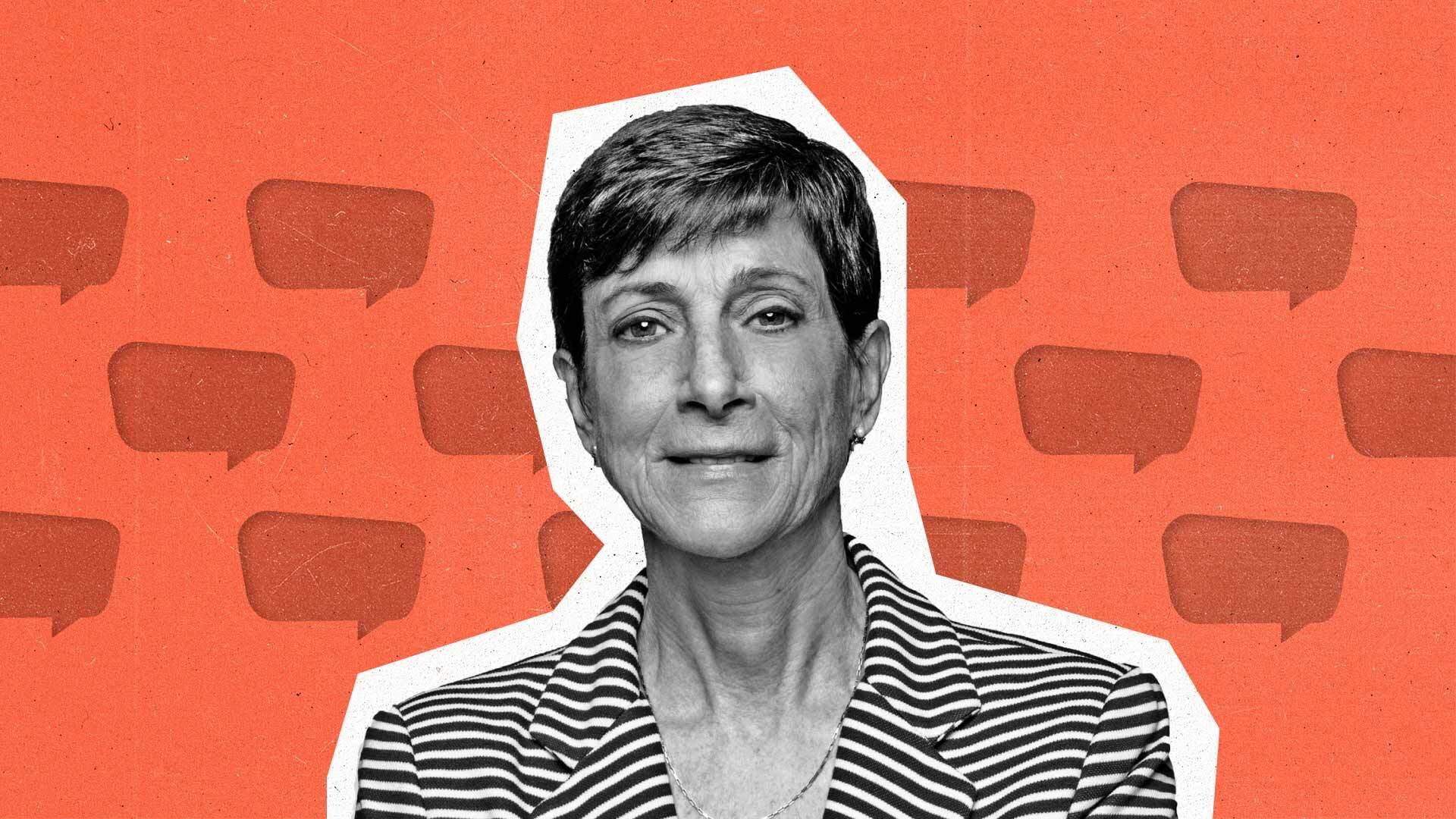 Photo illustration portrait of Fubo SVP of Global Ad Sales and Operations, Dina Roman
