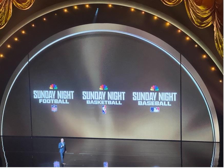 NBCU Upfronts presentation 2026, Sunday night basketball.