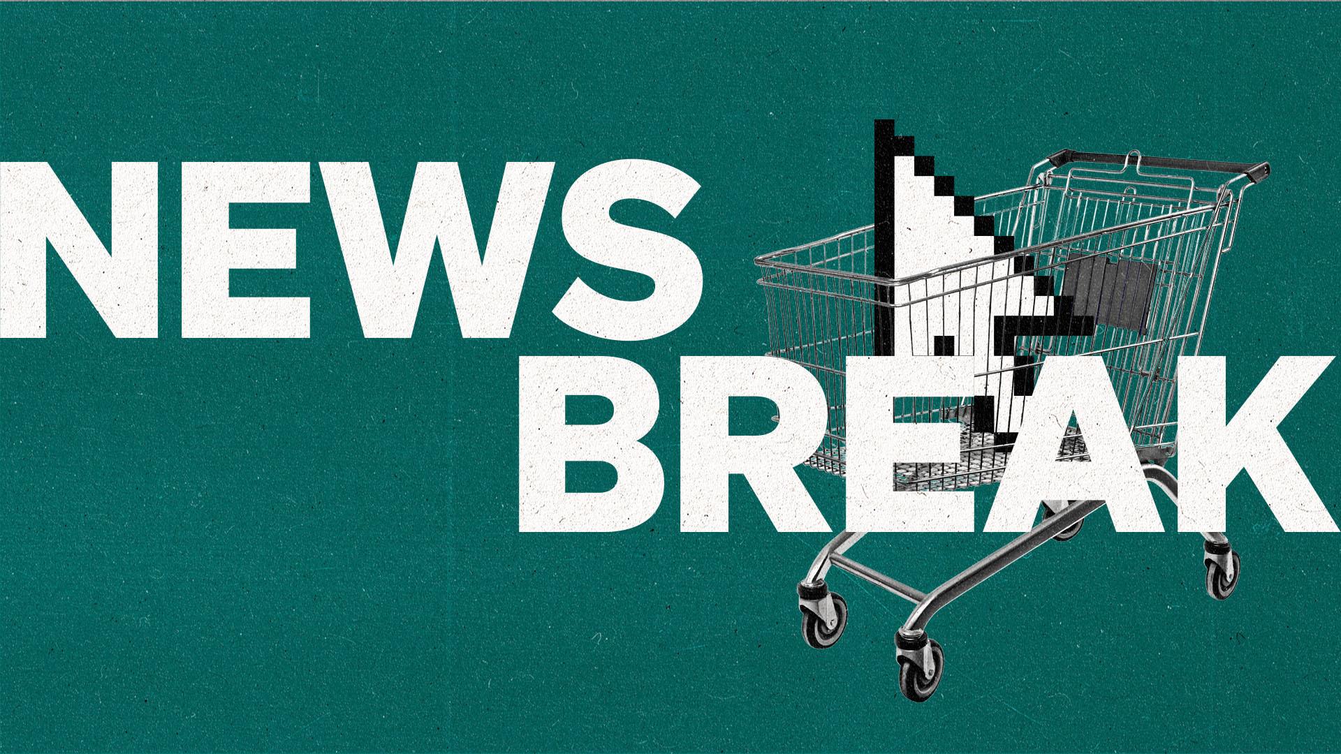 The Current News Break showing a shopping cart with a cursor in it.