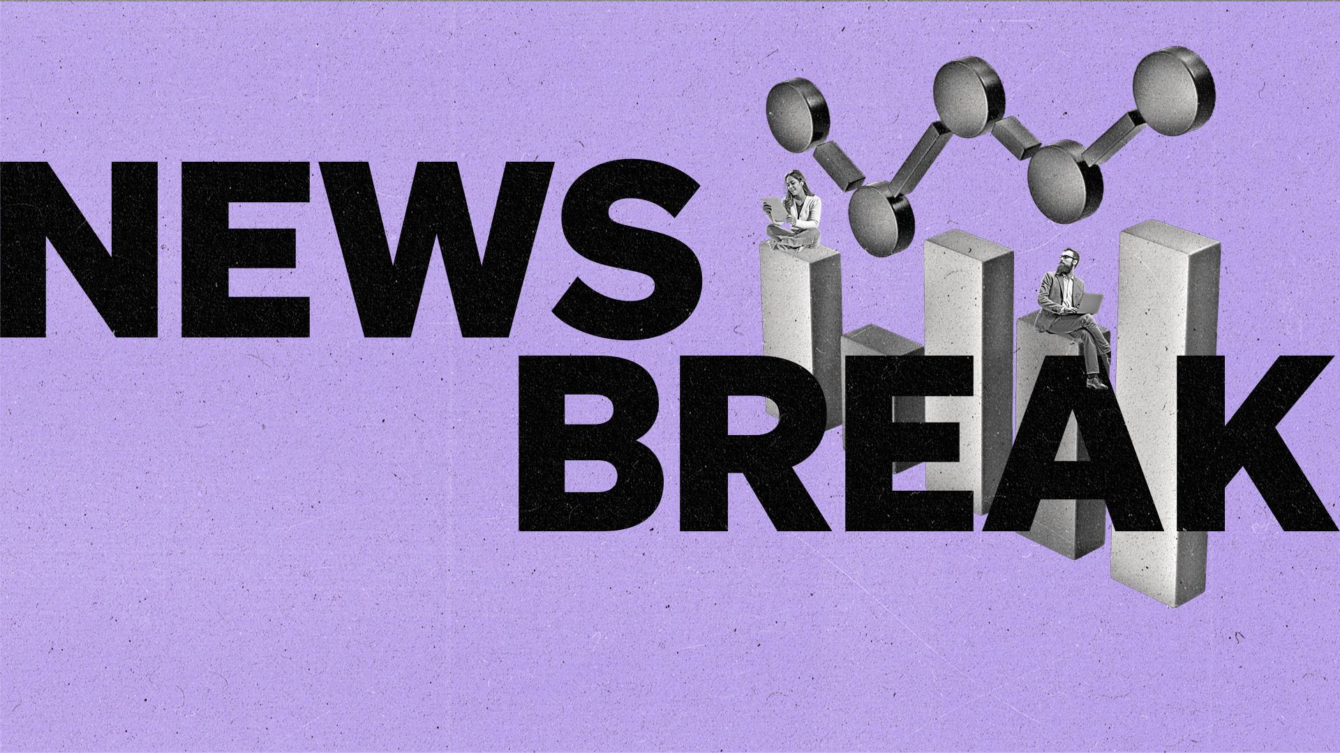 The Current News Break with a graph and trending chart graphic.