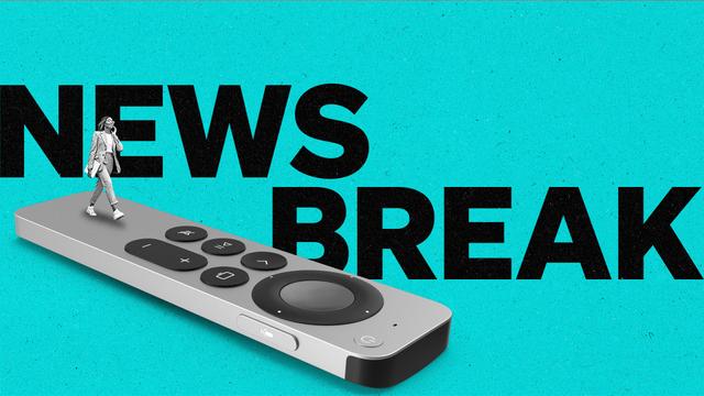 The Current News Break with a person standing on a CTV remote.