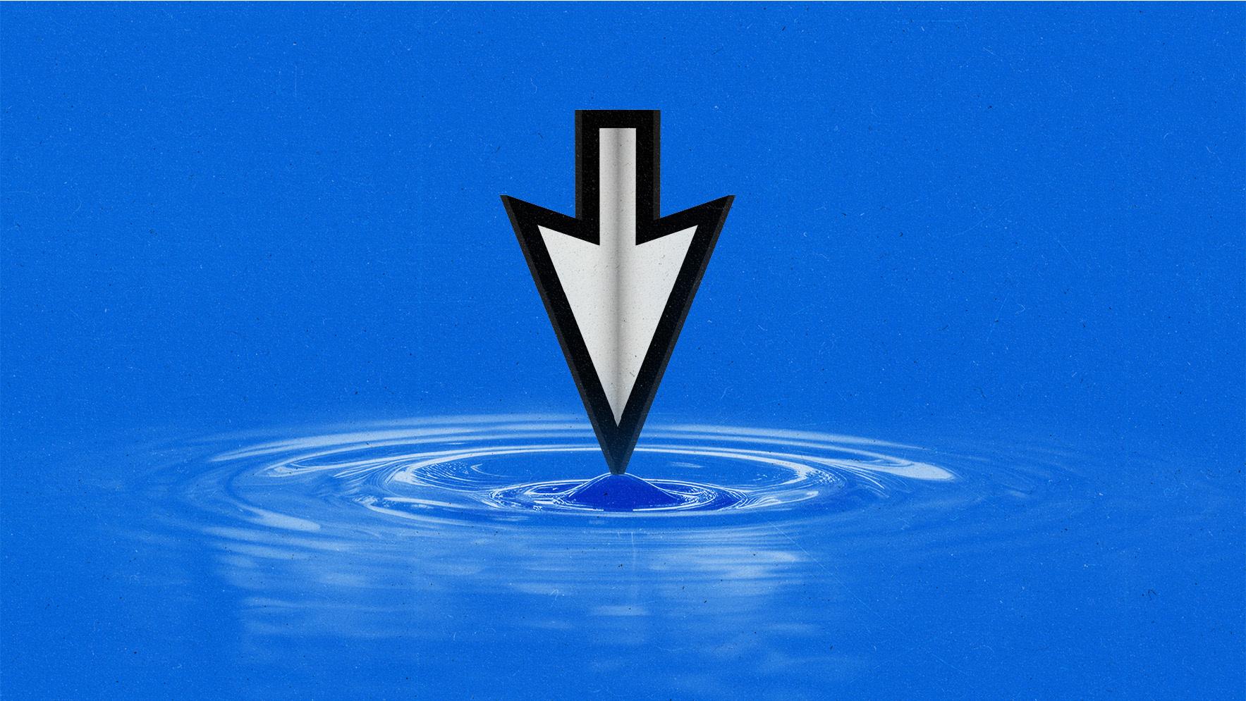 Two cursors joined together, creating a singular ripple on water.
