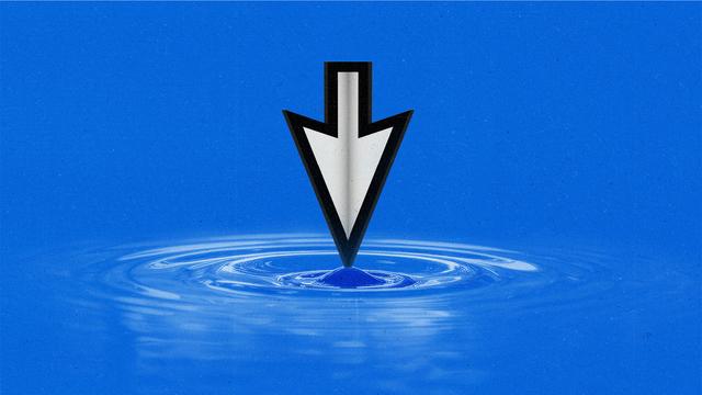 Two cursors joined together, creating a singular ripple on water.