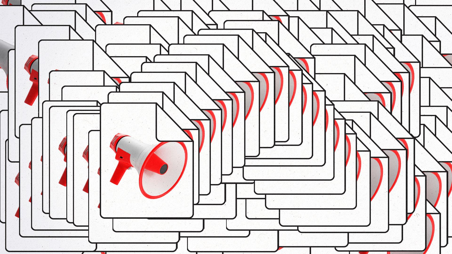 Files showing megaphones copied and filling the entire image.